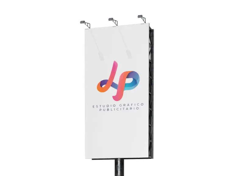 Isolated Vertical Billboard 3D Mockup in Outdoor Setting